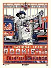 New York Mets Pete Alonso 2019 Rookie of the Year 18x24 Serigraph Print