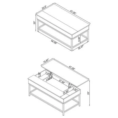 Coaster Byers Wood Coffee Table with Hidden Storage Brown Oak and Sandy Black - Image 1 of 4