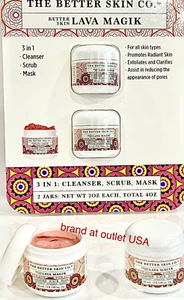 The Better Skin Lava Magik Cleanser Scrub Mask Exfoliate | Vegan 2 Pc NEW SEALED - Picture 1 of 18