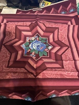 Vintage Blue Rose 1/2 Yd Panel ~Fabric Traditions 100% Cotton - Image 1 of 4