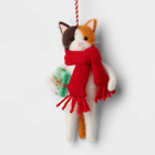 Target Wondershop Christmas 2023 Felted Wool Cat w/ Scarf & Gift Ornament, NWT