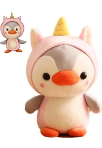 Adorable Penguin Plush Toy In Pink Unicorn L, Perfect Gift, Free Shipping - Picture 1 of 5