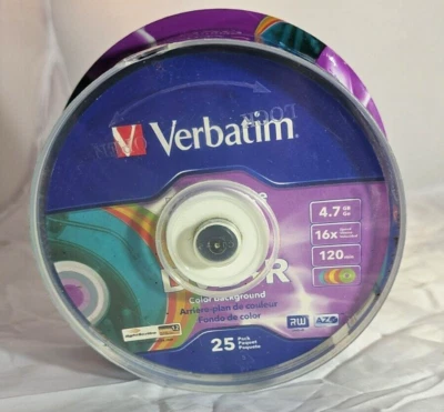 Verbatim DVD+R scribe 4.7GB 16X Speed 25 Pack Spindle Double Layer New & Sealed - Image 1 of 3
