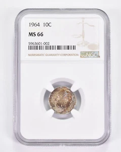 MS66 1964 Roosevelt Dime - Graded NGC Toned! *9033 - Picture 1 of 3