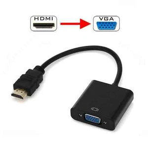 HDMI Fits For Male IN to VGA Female OUT Converter Cable Adaptor Black for TV - Picture 1 of 4