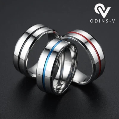 Fashion Mens Wedding Band Silver Celtic Dragon Titanium Steel Minimal Rings UK - Image 1 of 4