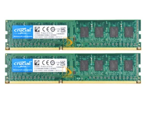 4GB Crucial Kits 2X 2GB 2Rx8 PC3-12800 DDR3 1600MHZ DIMM Desktop Memory RAM MM/ - Picture 1 of 10