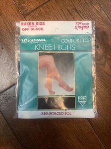 Walgreens Comfort Top Queen Size 10-13 Knee-highs Reinforced Toe Hosiery 794163 - Picture 1 of 2