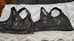Lote de 2 sujetadores deportivos activos negros antiguos azul marino talla grande - Imagen 1 de 6