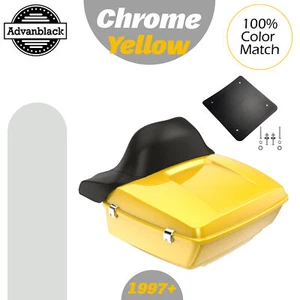 Advanblack Rushmore King Tour Pak Pack Pad CHROME YELLOW Fits 97+ Harley/Softail - Imagen 1 de 13