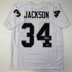 Facsimile Autographed Bo Jackson Oakland Las Vegas White Reprint Jersey Men's XL - Picture 1 of 4