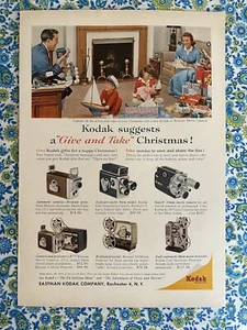 Vintage 1959 Eastman Kodak Kameras Druckwerbung Give And Take Weihnachten - Bild 1 von 7