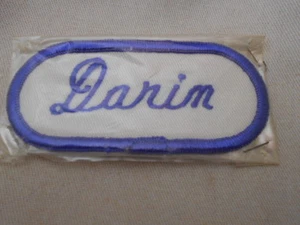 DARIN  USED EMBROIDERED VINTAGE SEW ON NAME PATCH TAGS ASSORTED COLORS  - Picture 1 of 5