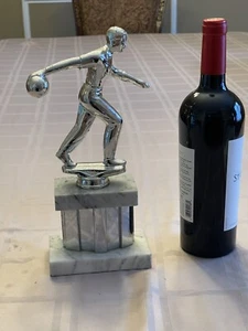 1950er Jahre massiv Made in Italy Herren Bowling Trophäe Marmor einzigartig! - Bild 1 von 5