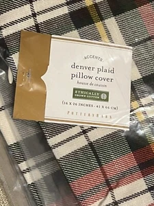 NEW 16x26" Pottery Barn Denver Plaid Lumbar Pillow Cover | Christmas Tartan NWT - Picture 1 of 6