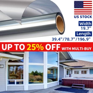 One Way Mirror Tint Window Film Privacy Protect UV Reflective Sun Block For Home - Picture 1 of 12