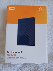 Western Digital WD My Passport for MAC 2TB USB-C Portable External HDD Open Box - Afbeelding 1 van 7
