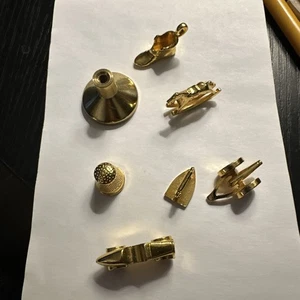 1991 FRANKLIN MINT MONOPOLY Gold Plated GAME PIECES SET OF TOKENS 7 - Bild 1 von 2