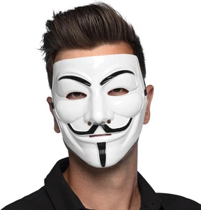 Boland Anonymous Maske Weiß für Erwachsene – Guido Fawkes Hacker Kostüm - Bild 1 von 4