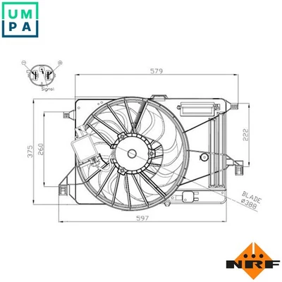 FAN ENGINE COOLING 47964 FOR T3DA/T3DB/T1DA/T1DB/NGDA/NGDB 1.6L XXDA/XXDC 1.5L - Image 1 of 4
