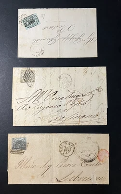 Papal States Italy Covers 1854-1860 2 baj (2 Shades), 6 baj, Lovely Classics - Image 1 of 4