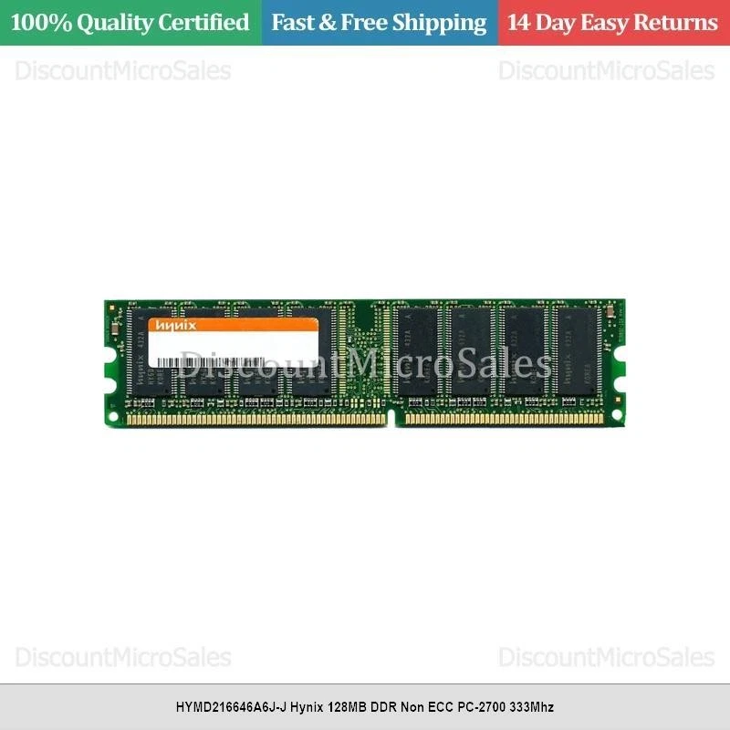 HYMD216646A6J-J Hynix 128MB DDR sin ECC PC-2700 333Mhz Foto 1 de 1