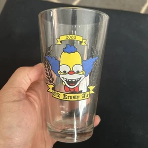Super Rare Vintage Simpsons Krusty The Clown Old Krusty Ale 2003 Beer Glass TV - Bild 1 von 3