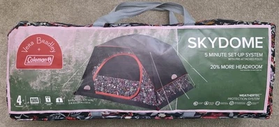 4 Person Tent Coleman Skydome Vera Bradley Eden Paisley Gray 8'x7'x4'8" NEW - Image 1 of 2