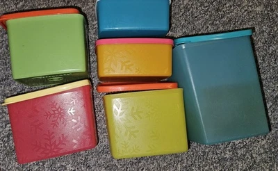 Tupperware Gefrierbehälter mit Deckel Eiskristall Set Bunt Gebraucht - Bild 1 von 3