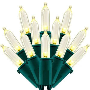200 Count Warm White LED Christmas Lights, 66 ft Green Wire UL Certified Comm... - Picture 1 of 6