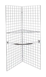 SSWBasics Chrome Wire Grid V Unit Display with Shelf & Hangrail- Chrome Wire - Picture 1 of 1
