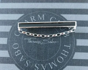 Genuine Thomas Sabo Solid Sterling Silver Black Enamel Charm Carrier Brooch Pin - Picture 1 of 5