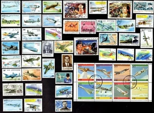 50 All Different  WAR PLANES ON  STAMPS - Picture 1 of 1