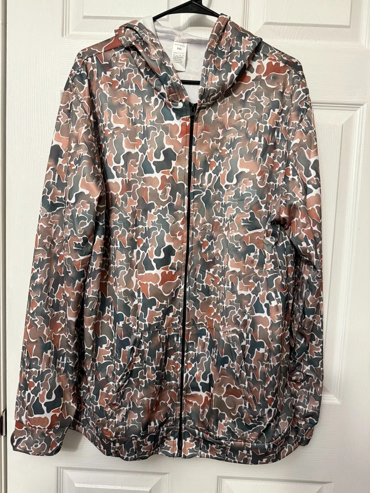 Camo Long Sleeve Zipper Rainproof Jacket Size 5XL - Image 1 of 3