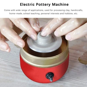 RED AU Potter's Wheel Mini Electric Pottery Ceramic Machine Children's ZC - Picture 1 of 18