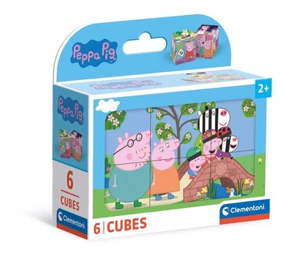 Peppa Pig 6 Pezzi Bambini 2 Anni Cartoni Animati Puzzle Cubi Made In Italy - Immagine 1 di 4