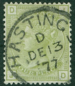 SG 153 4d sage-green plate 15. Very fine used with a Hasting, Dec 13th 1877... - Picture 1 of 1
