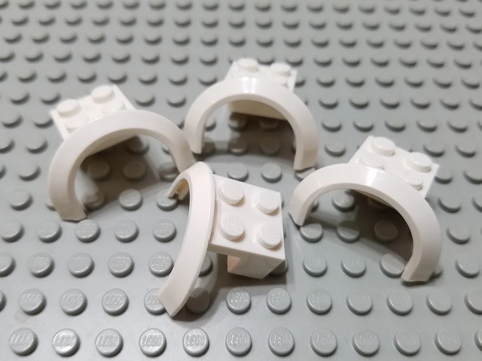 LEGO Lote de 4 Guardabarros Blanco Curvo Coche Vehículo Foto 1 de 1