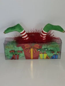 Spa Bunny Extra Plush Spa Headband Green Christmas Elf Feet With Bells Holiday - Picture 1 of 14