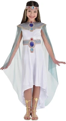 NUEVO CON ETIQUETAS Cleopatra Egipcia Reina Niño XL 14/16 Blanco Vestido Disfraz Halloween Foto 1 de 4