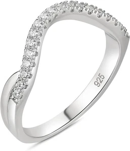Newshe Jewellery Wedding Band Eternity Ring for Women AAAAA Cubic Zirconia... - Picture 1 of 25