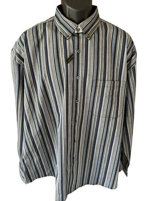 Camisa con botones Cellinni para hombre XL negra tostada gris rayas verticales nueva sin etiquetas LS Foto 1 de 4