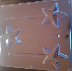 MOLDE DE PIRULETA DE CHOCOLATE TIPO ESTRELLA DE NAVIDAD 64MM / 2.5 PULGADAS 4 CAVIDADES - Imagen 1 de 1
