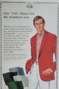 Brooks Brothers 346 Herren Blazer Warm Weather Original Ad 1982 ~4,5x10,5" - Bild 1 von 2