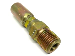 Eaton Weatherhead 06U-J08 Male Pipe Swivel Crimp Fitting Steel 3/8" ID x 1/2" - Picture 1 of 3