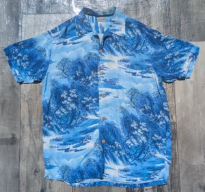 VTG 50s McInerny's Honolulu Rayon Crepe Hawaiian Shirt Aloha Loop Collar L XL - Picture 1 of 21