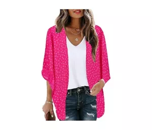 NEW! Women's ONE SIZE Beach Kimono Cover Up Open Front Cardigan Top SIZE O/S - Picture 1 of 6