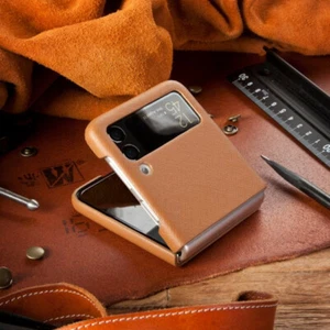 Andantannerie Korea Handmade Saffiano Leather Cover Case Samsung Galaxy Z FLIP 3 - Picture 1 of 10