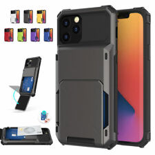 For iPhone 15 Pro Max 14 Plus 13 Mini 12 Mini 11 Shockproof Card Wallet Case
