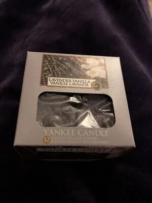 Nueva caja de 12 luces de té Yankee Candle lavanda vainilla Tealights Foto 1 de 2